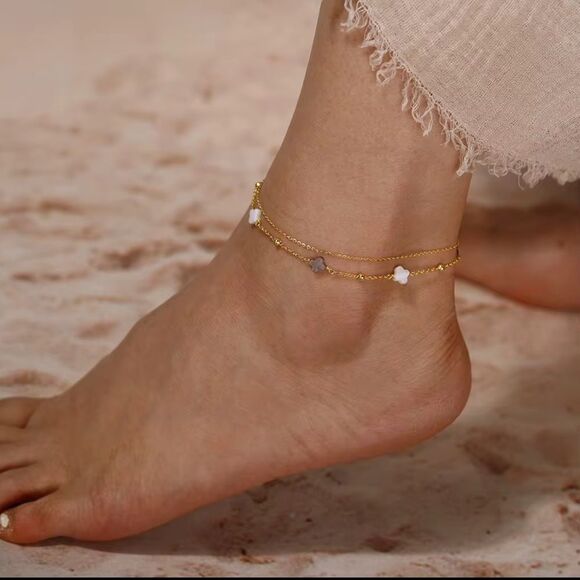 ENA925 14k over Sterling Silver Anklet - Picture 3 of 5